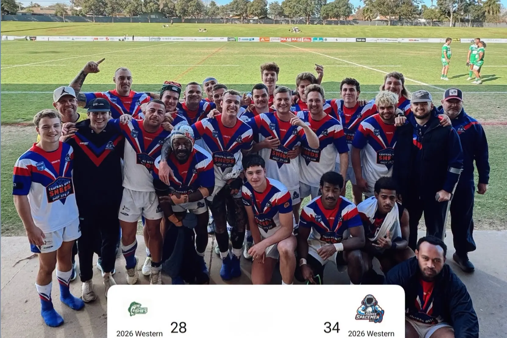 <p>A determined Parkes Spacemen Reggies held strong to narrowly fend-off the more fancied Dubbo CYMS with a 30-28 win at Apex Oval on Sunday. PHOTO: Parkes Spacemen</p>\\n