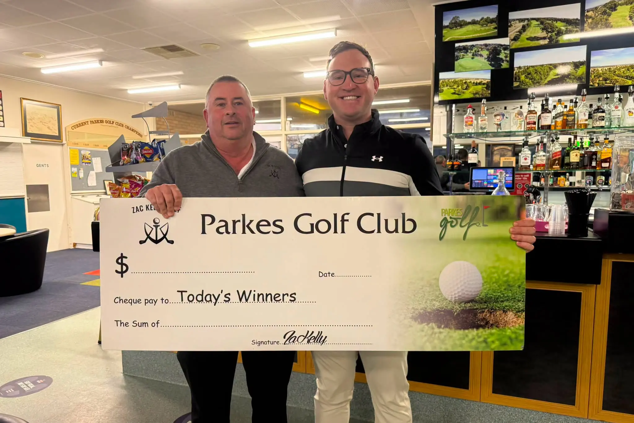 <p>Parkes Golf Club\\'s John Green congratulated Michael Thomas on topping Saturday\\'s medal field with a brilliant 75. PHOTO: Parkes Golf Club</p>\\n