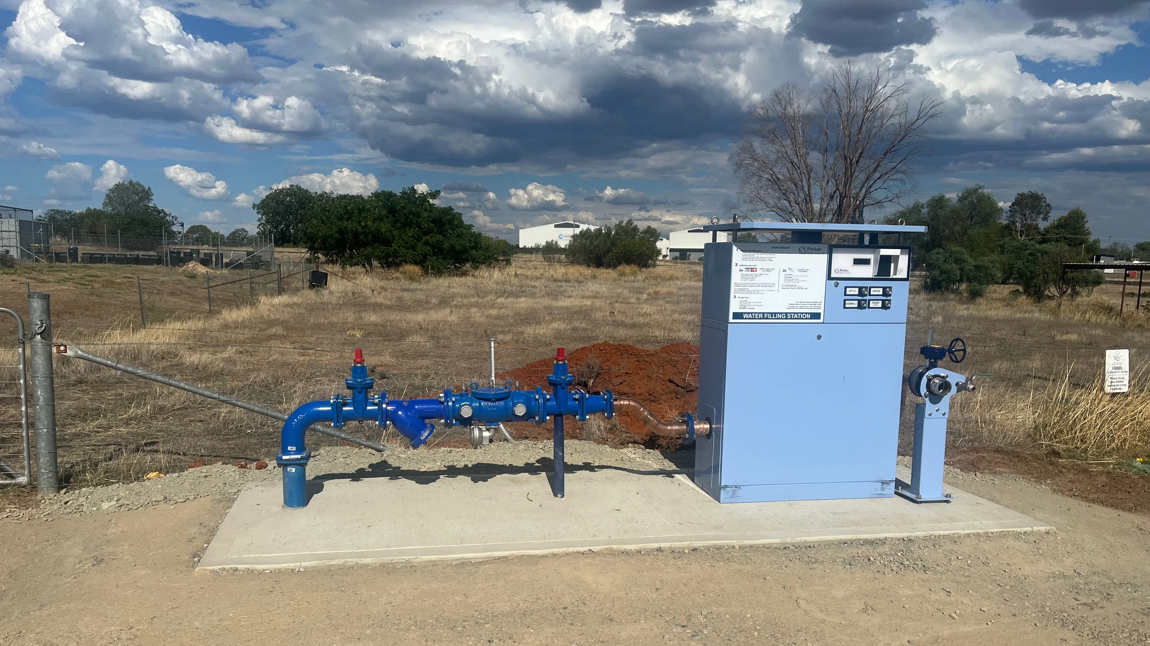 New standpipe flowing in Saleyards Road