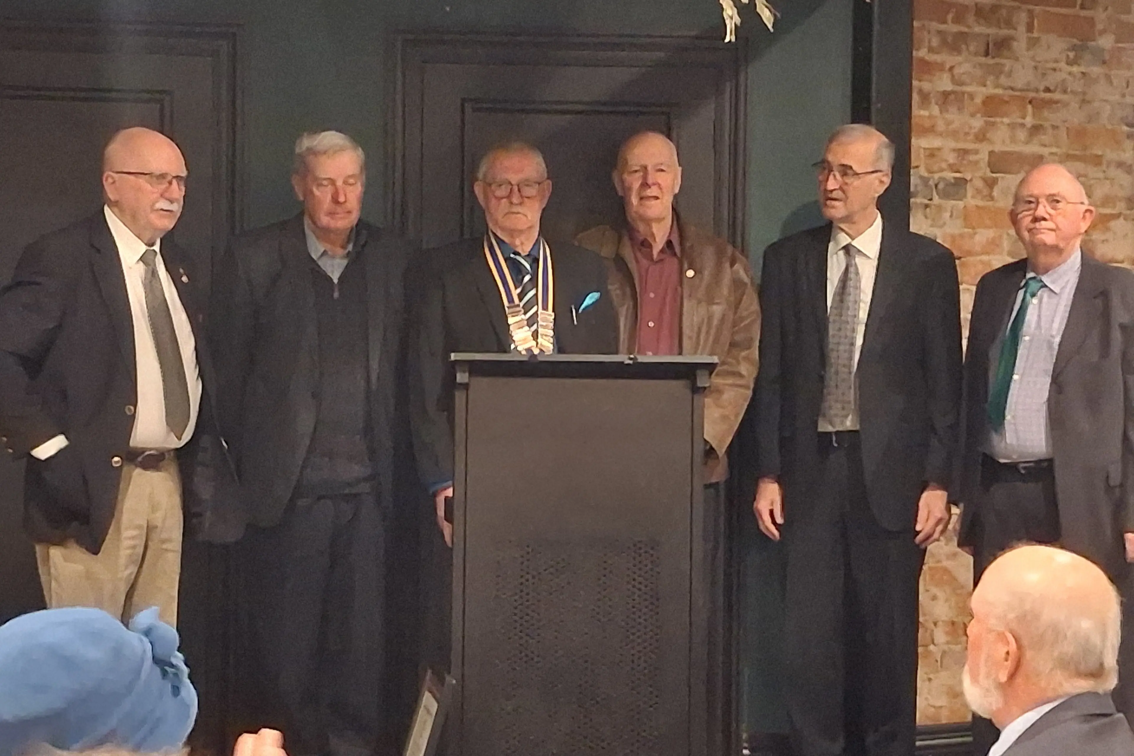 <p>Newly inducted Parkes Rotary president Geoff Tucker (centre) with his Board of Directors, David Hughes, Graeme Hunter, Mark Ritchie, Charlie Pecenka and Colin Offner. Absent, Peter Thompson and Pam Symonds.</p>\\n