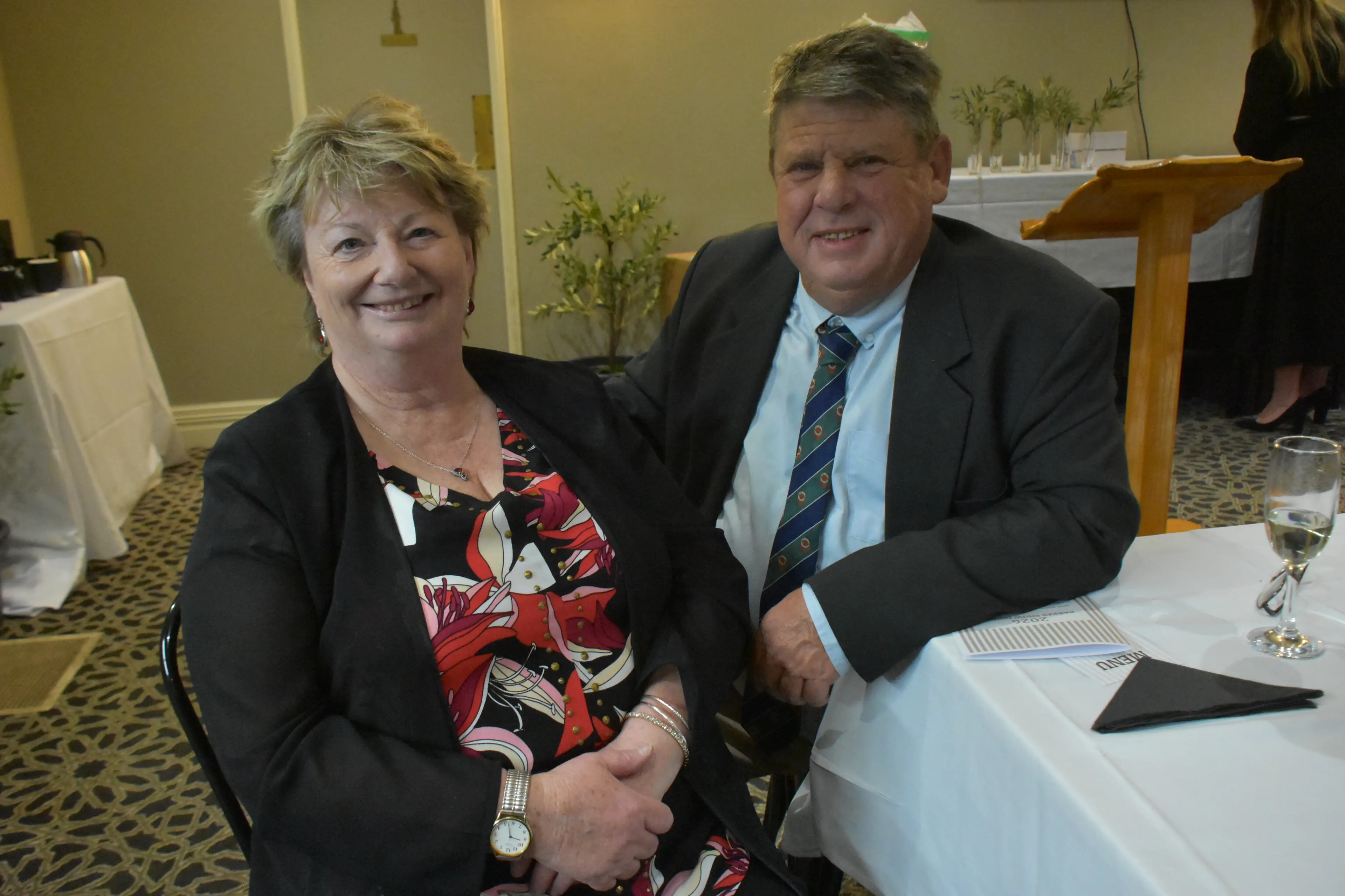 <p>New Parkes Show president Steve Chester with his wife Tracey at the Parkes Show dinner at the Coachman Hotel on 15 August. PHOTO: Christine Little</p>\\n
