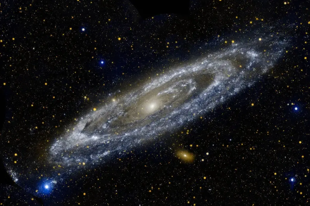 <p>The Andromeda Galaxy in the northern sky is a classic spiral galaxy and is a similar shape to our own Milky Way Galaxy. IMAGES: NASA</p>\\n