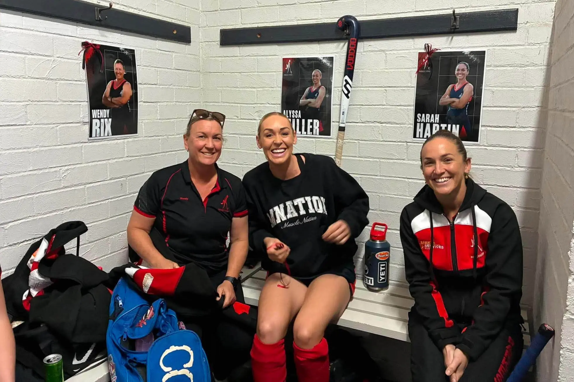 <p>The wise heads of the Parkes United women\\'s team Wendy Rix, Alyssa Miller and Sarah Hartin, when they were in Bathurst last Saturday for the preliminary final.</p>\\n