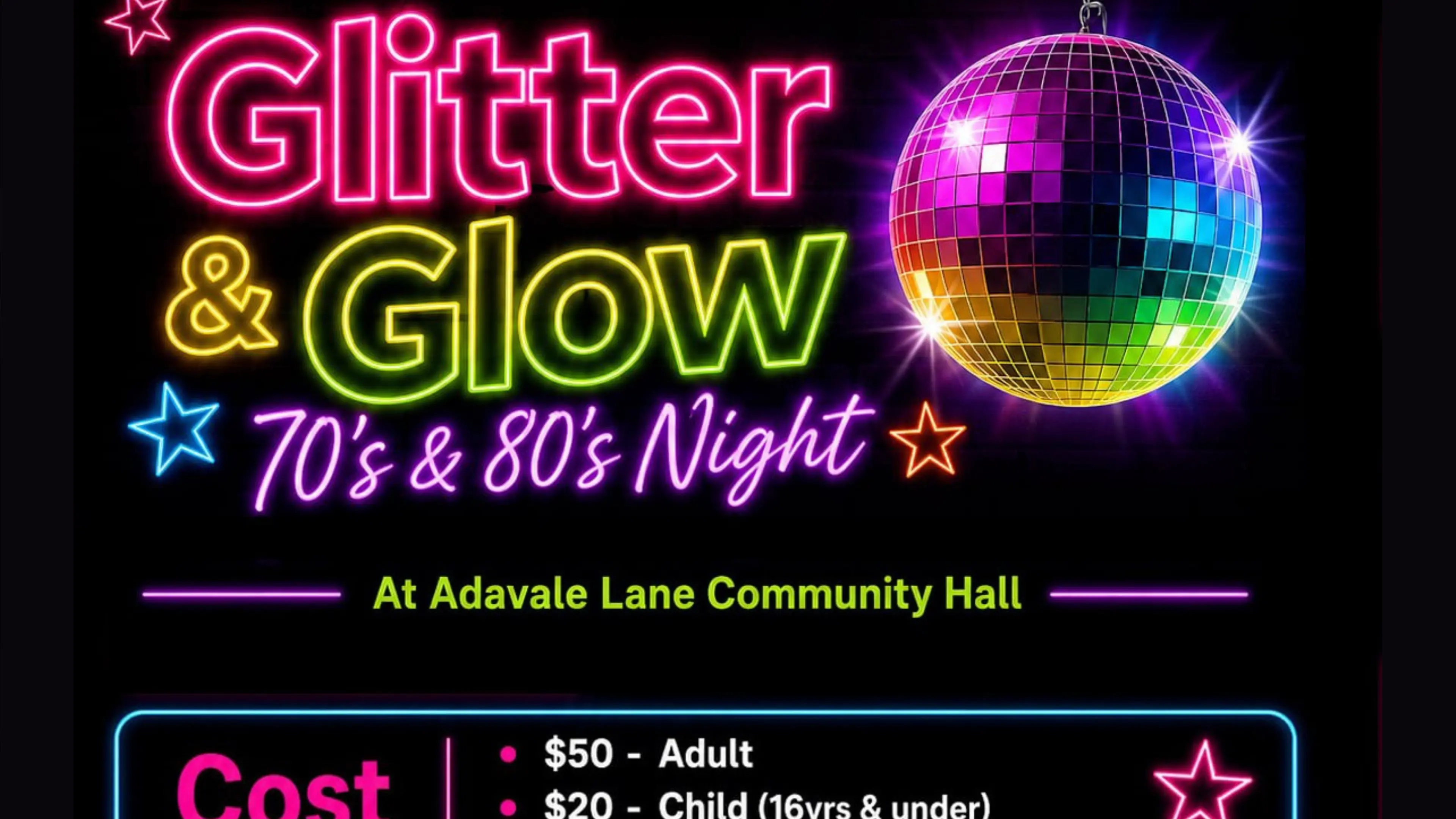 Adavale Lane hall will glitter and glow