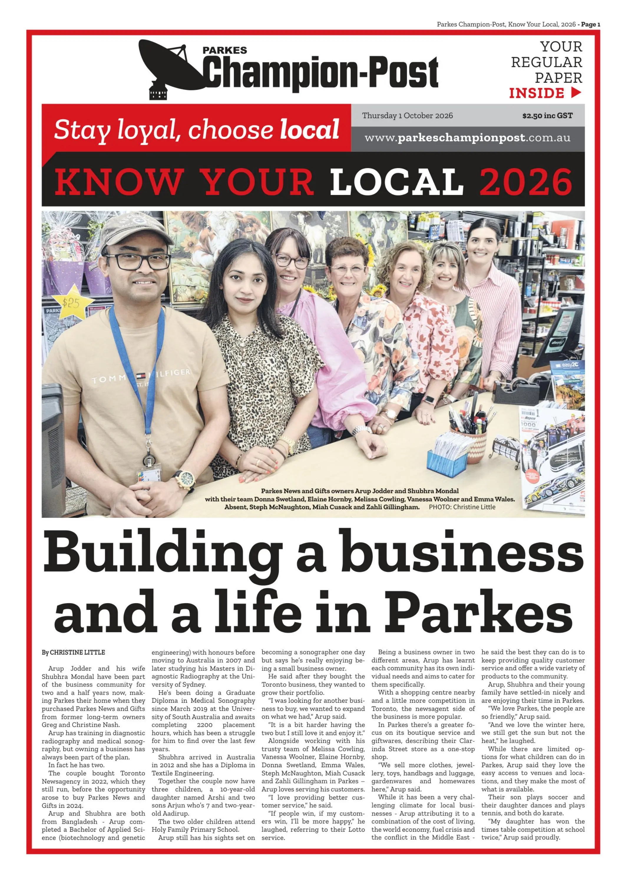 Parkes Champion-Post, Thursday, 1 October, 2026