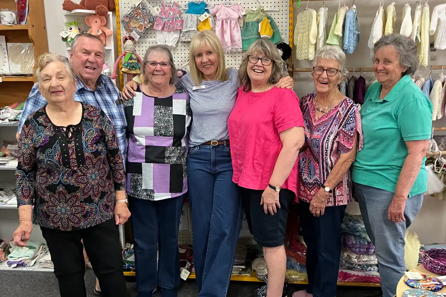 <p>Cr Joy Paddison and Cr Kenny McGrath called-in to see the team at Craft Corner who have been working hard to organise the Christmas Cracker hamper raffle. PHOTOS: Cr Joy Paddison\\'s Facebook page</p>\\n