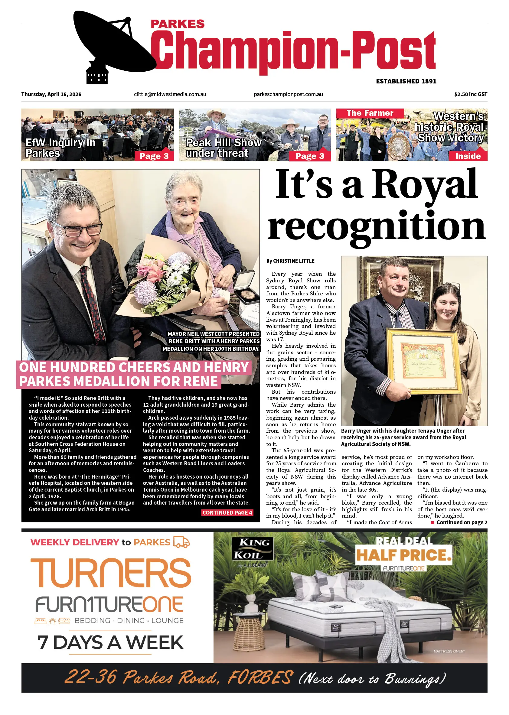 Parkes Champion-Post, Thursday, April 16, 2026