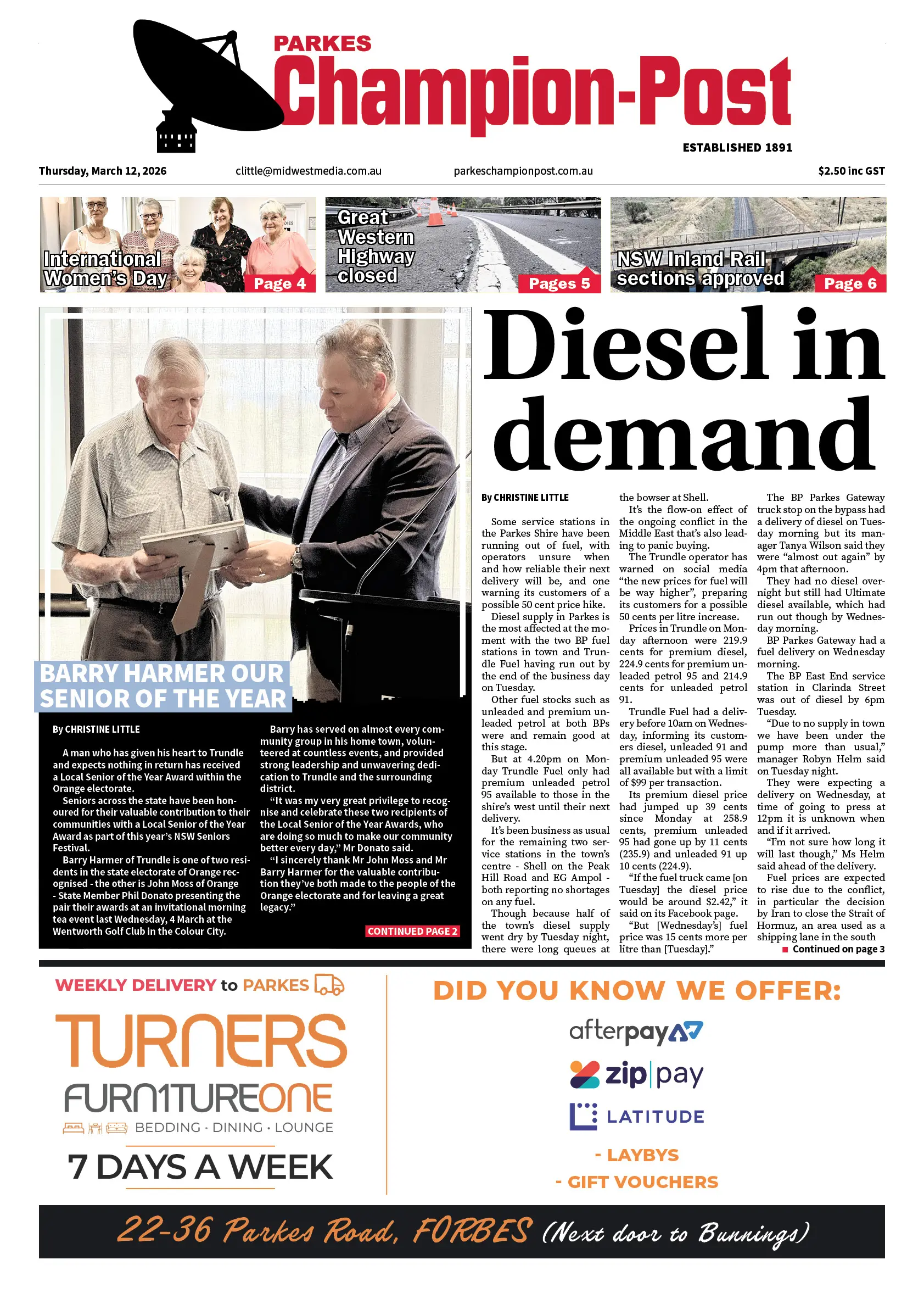 Parkes Champion-Post, Thursday, March 12, 2026